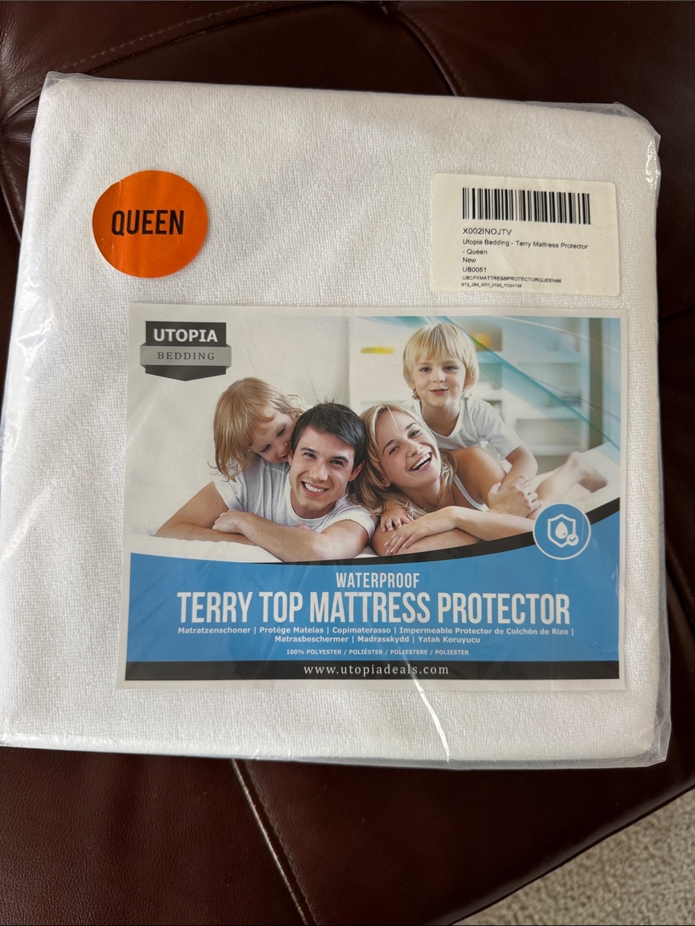 White Waterproof Terry Top Mattress Protector - Queen